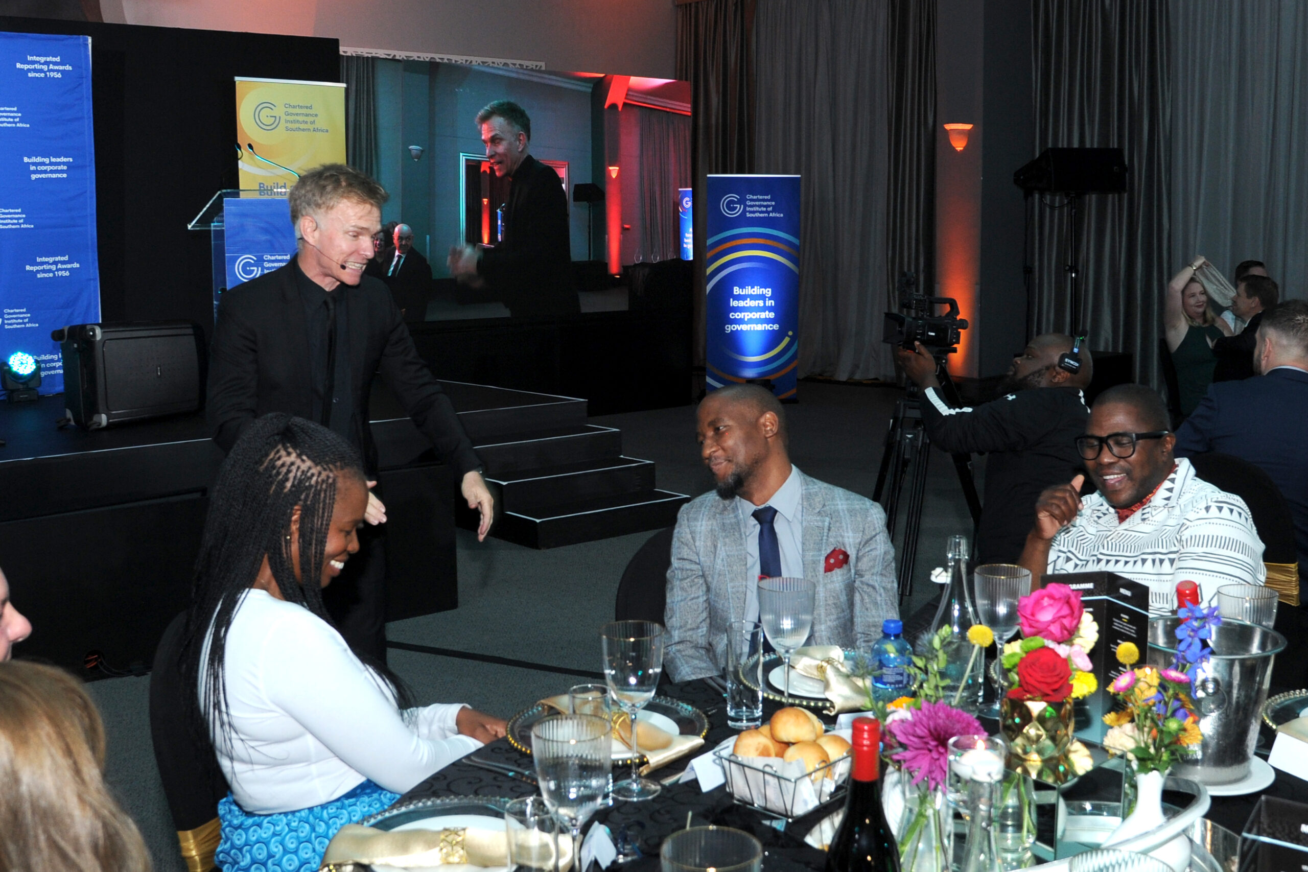 The room filled with laughter as the entertainment unfolds